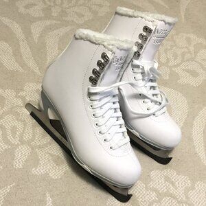 NIB Jackson Cameo White Figure Ice Skates Senior Size 7 Fleece Lined